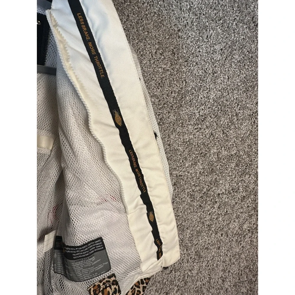 Power Trip Women's XS Mesh Motorcycle Jacket‎ Leopard Flames Street Riding